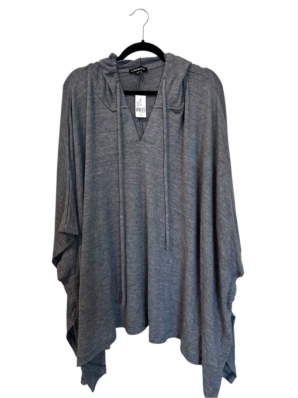 Lane Bryant Women’s Kimono Sleeve Hoodie Poncho Sweater Gray SZ 14/16 NWT